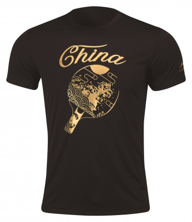 Li Ning Tischtennis-Shirt Schläger schwarz Vorne