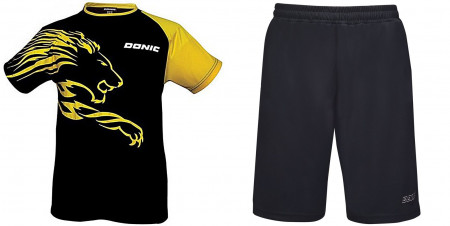 Donic Komplett Dress Shirt Lion + Short Sprint