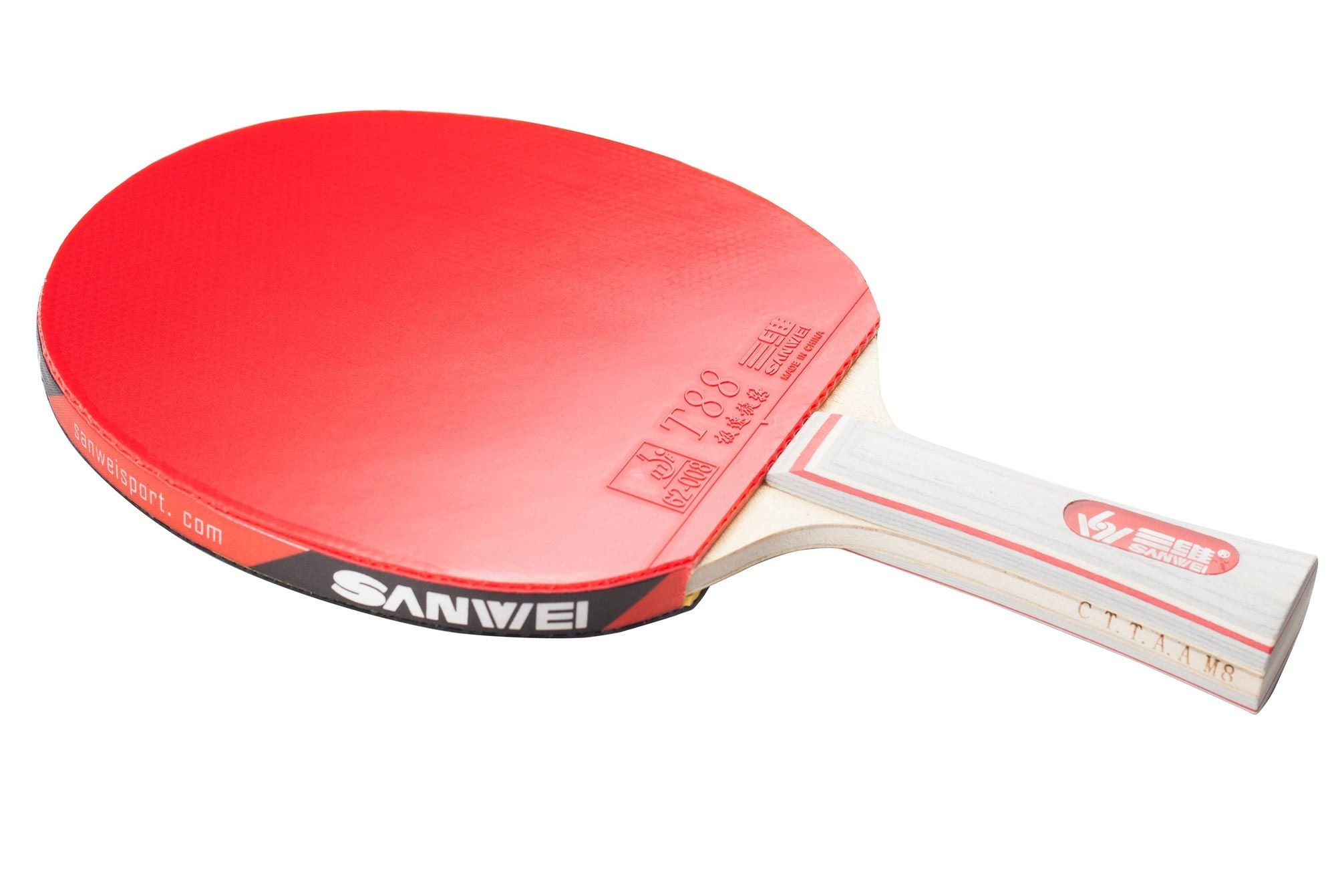 Sanwei Tischtennisbelag Doppelpack T88-IULTRASPIN LIGHT 1x rot und 1x schwarz 